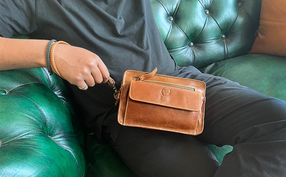 Rustico AC0123-0001 Tall Cowboy Leather Wallet in Dark Brown