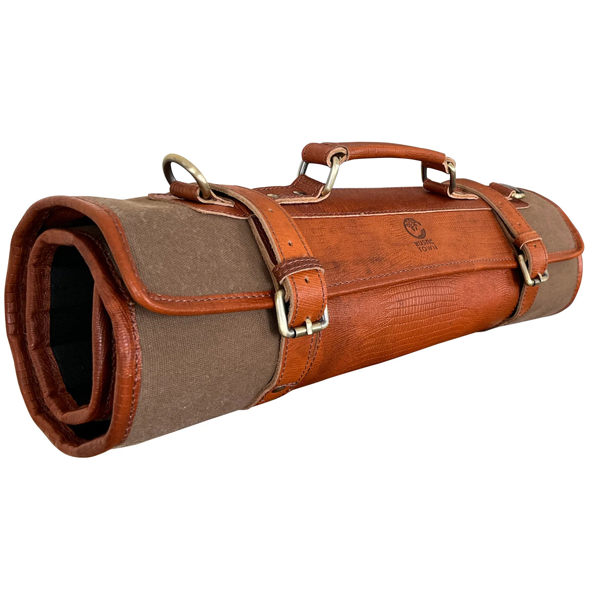 Tuscania Brown Leather Knife Roll Storage Duffel Bag Case KR34TNHW - The  Home Depot