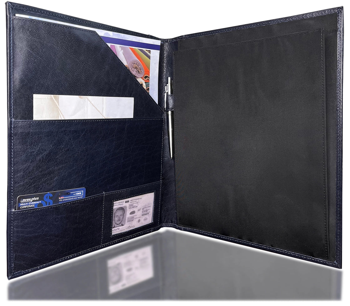 Royal Leather Portfolio (Blue)