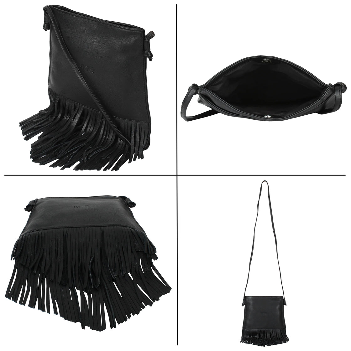 Leather Messenger Bag with Tassel – The Italian Handbag Company