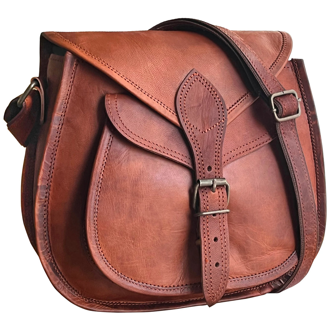 Brown Leather Womens Crossbody Bags Purse Shoulder Bag for Women, Brown