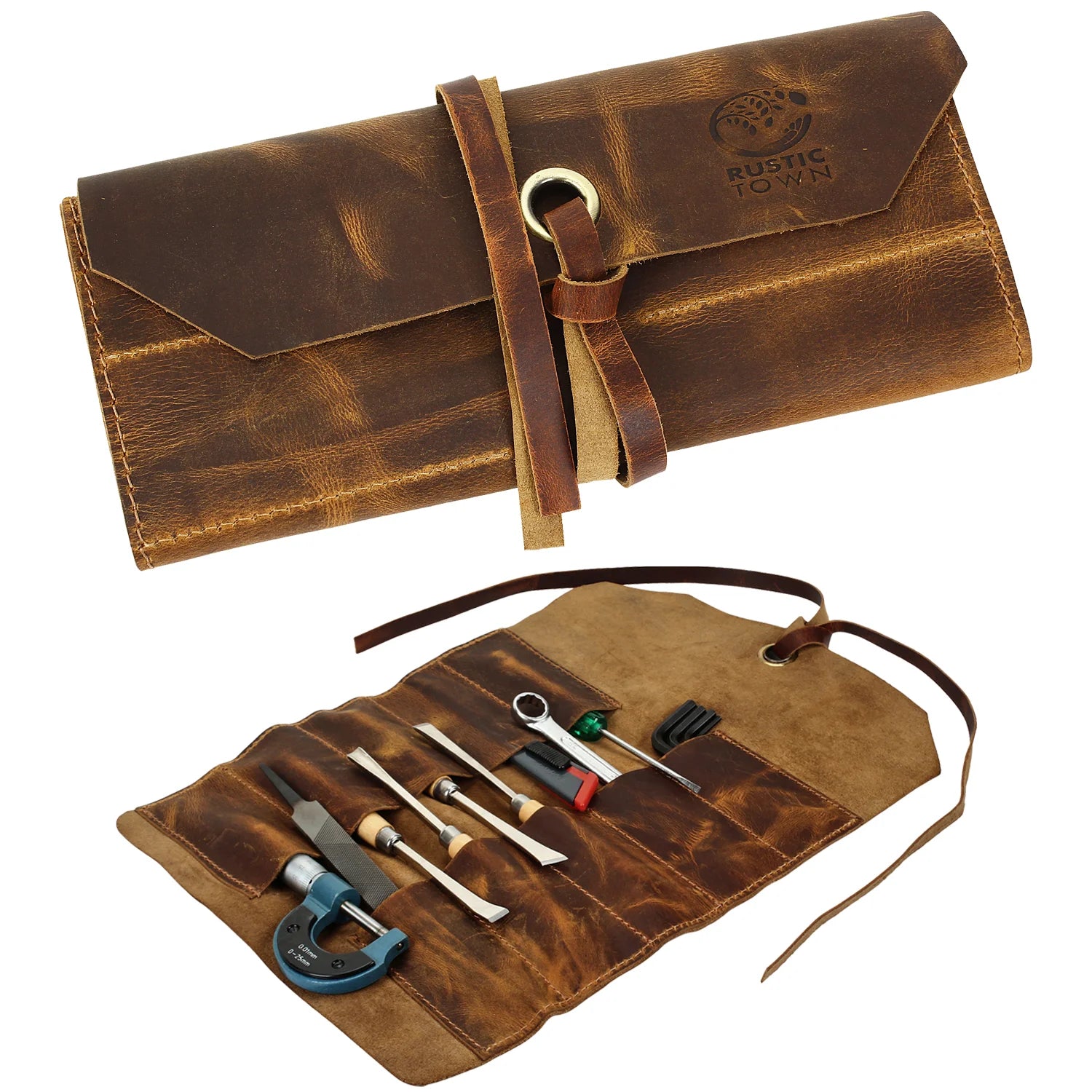 Rustic Town Leather Key Case Holder