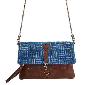 Multi-Pocket Zipper Crossbody Canvas Tote Bags Handbag Satchel Bag in Blue | Small